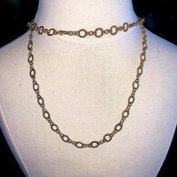 Hammered Gold Plated Layering Boho Necklace - Picture 5 of 5